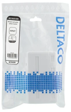 DELTACO Surface mount box for Keystone, 4 ports, hvid
