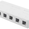 DELTACO Surface mount box for Keystone, 6 ports, hvid