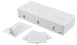 DELTACO Surface mount box for Keystone, 6 ports, hvid