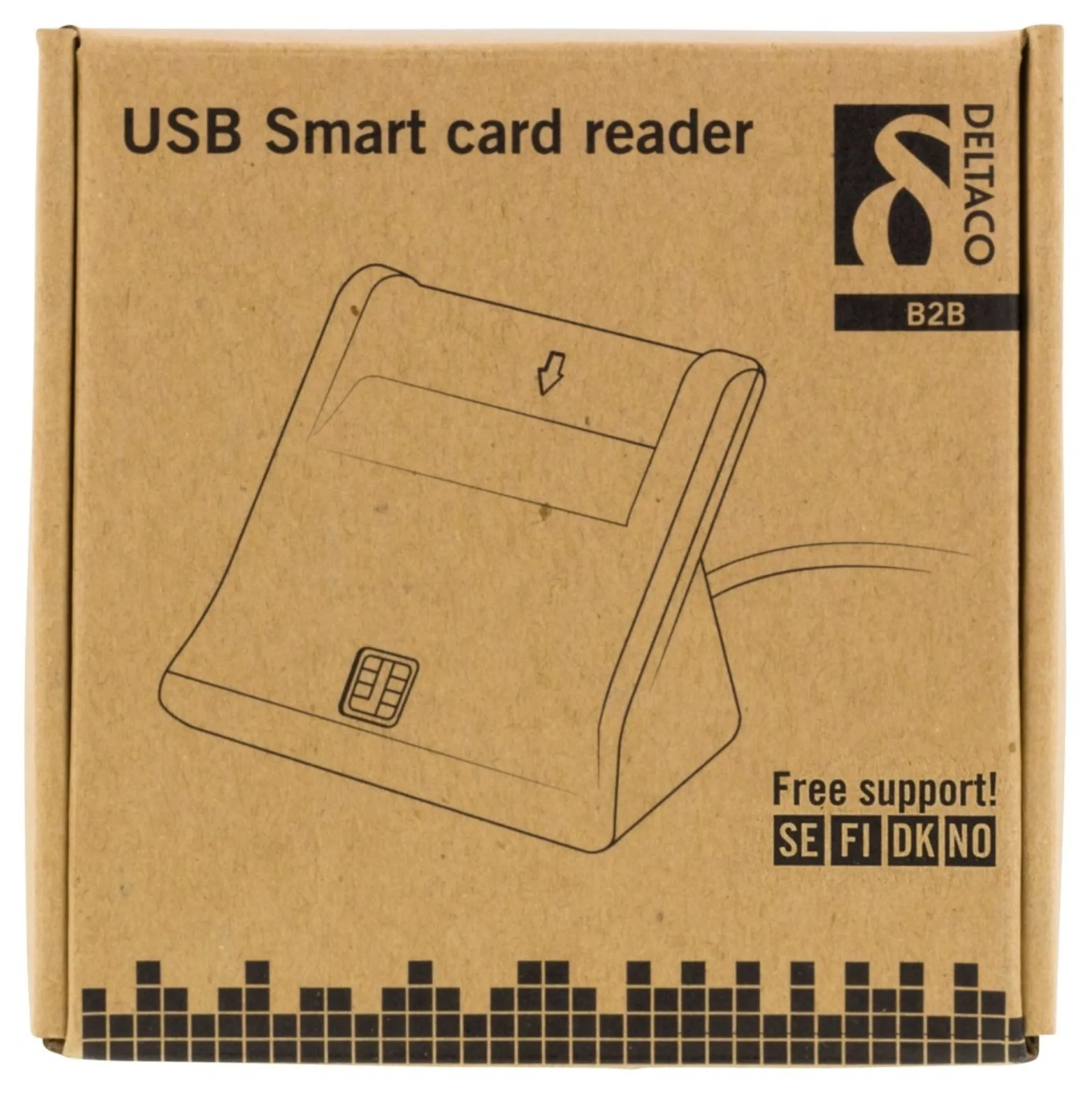 DELTACO UCR-156 Smart card reader, USB, sort