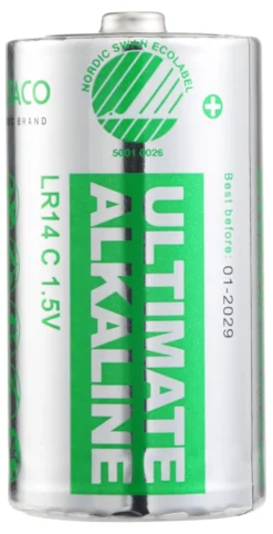 DELTACO Ultimate Alkaline C batteri, Svanemærket, 10-pak