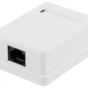 DELTACO Unshielded network socket, Surface UTP 1xRJ45, Cat6, hvid