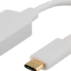 DELTACO USB-adapter, USB 3.1 type C han - type A hun, Gen 1, hvid