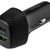 DELTACO USB car charger, 1x USB-C, PD 18 W, 1x USB-A, 18 W, total 36 W