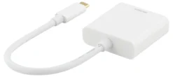 DELTACO USB-C til HDMI adapter, 4096x2160 30Hz, hvid