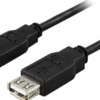 DELTACO USB 2.0 kabel Type A han - Type A hun 5m, sort