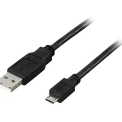 DELTACO USB 2.0 kabel Type A han - Type Micro B han, 5-pin, 5m, sort