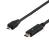 DELTACO USB 2.0 kabel, Type C M - Type MIcro B M, 1m, sort