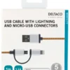 DELTACO USB-synk-/opladerkabel til iPod, iPhone, iPad og andre enheder