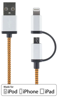 DELTACO USB-synk-/opladerkabel til iPod, iPhone, iPad og andre enheder
