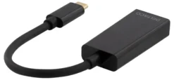 DELTACO USB 3.1 to DisplayPort adapter, USB type C - DP hun , sort
