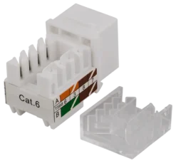 DELTACO UTP CAT6 Keystone connector, 90 grader, "Tool-free"