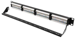 DELTACO UTP patch panel, 24xRJ45, Cat6, krone terminal, 1U, 19