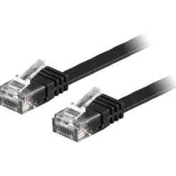 DELTACO U/UTP Cat6 fladt patchkabel, halogenfri, guldbelagt