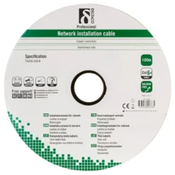 Deltaco U/UTP Cat6 installationskabel, udendørs, 100m, sort
