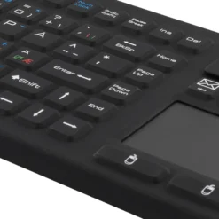 DELTACO Wireless Keyboard with touchpad, silicone, IP65, 2,4 GHz, sort