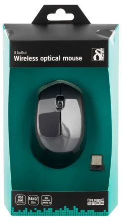 DELTACO wireless optical mouse 2,4GHz, 3 buttons with a scroll, grøn