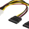 DELTACO Y-strømkabel til 2xSerial ATA harddiske