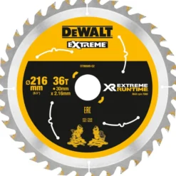DEWALT rundsavklinger til akkusave, Ø216 mm / 30 mm, 36 tænder