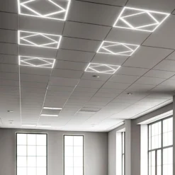 Diamant LED panel, 60x60 cm, 60W, 6000 lm, 4000K, hvid kant, dæmpbar ved tilkøb