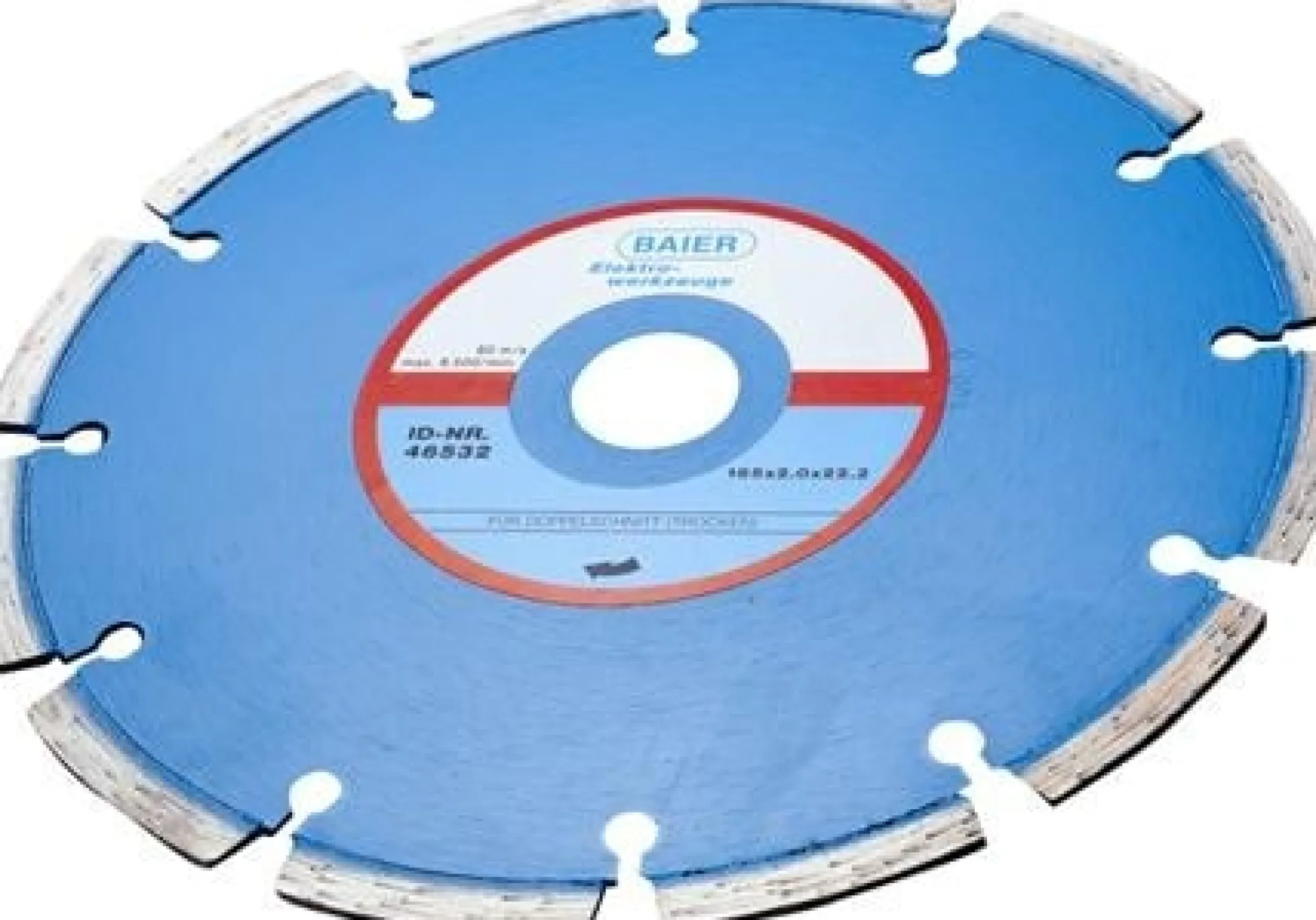 Diamantskive blå, Ø185 mm, 22,2 mm huldiameter, beton - BAIER