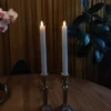 3D kronelys, 2 stk på 25 cm, hvid, bevægelig flamme, timerfunktion - 3D Lys