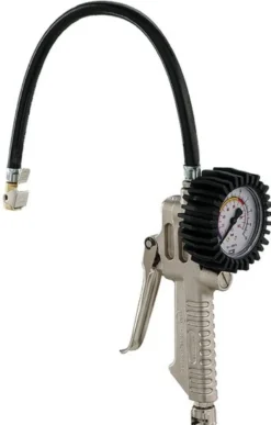 Dæktryksmåler med manometer, 0-12 bar, 40 cm slange, 1/4" tilslutning - Flair