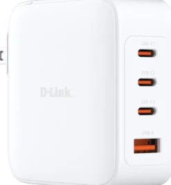D-Link DCF-141 GaN Oplader 140W, 4 porte, USB-C PD