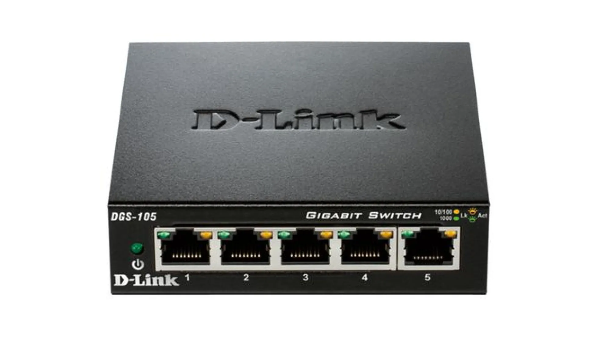 D-Link DGS-105GL Switch, 5-Port Gigabit, Metalkabinet Unmanaged