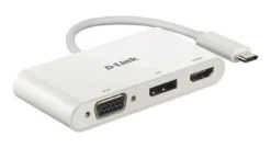 D-Link DUB-V310 USB-C Dockingstation, Notebook Port Replikator, Hvid