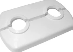 Dobbelt roset, 16 mm, hvid, CC afstand = 50 mm - pakke med 5 sæt