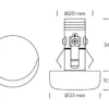 Downlight Anthea 350mA 2W LED 2700K mat sort