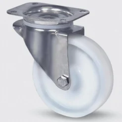 Drejeligt hjul, polyamid, Ø160 mm, 500 kg, glideleje, med rustfri plade, byggehøjde: 200 mm