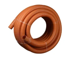 Drænrør, 65 mm indvendig, 75 mm udvendig, 1,5 x 5 mm hul, 150 meter, almindelig slids, rød - 150 meter