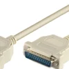 D-SUB datakabel, 2 meter, D-SUB/IEEE 1284 (25-pin), M-F, seriel 1:1, rundt kabel - MicroConnect