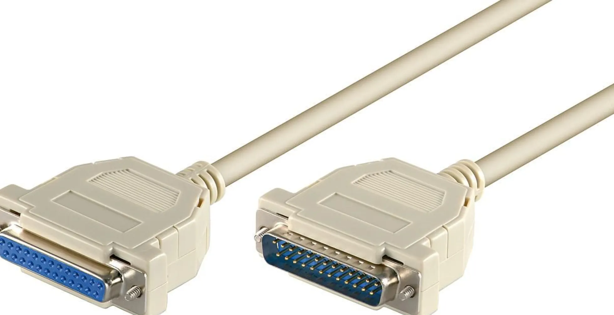 D-SUB datakabel, 2 meter, D-SUB/IEEE 1284 (25-pin), M-F, seriel 1:1, rundt kabel - MicroConnect