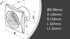 Duka badventilator PRO 30, Ø100 mm, hvid