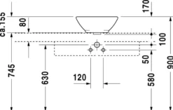 Duravit Bacino Bowle, Ø420 mm, hvid - uden hanehul