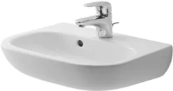 Duravit D-Code håndvask, 45 x 34 cm, 1 hanehul, med overløb