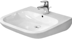 Duravit D-Code håndvask, 60 x 55 cm, vægmonteret, med hanehul