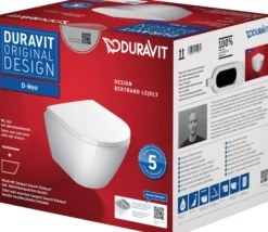Duravit D-Neo Compact væghængt toilet + softclose sæde, Rimless