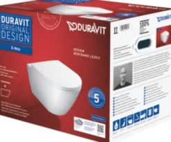 Duravit D-Neo væghængt toilet + sæde, Rimless
