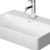 Duravit DuraSquare, håndvask, 600 x 400 mm, kompakt, med hanehul, uden overløb, hvid