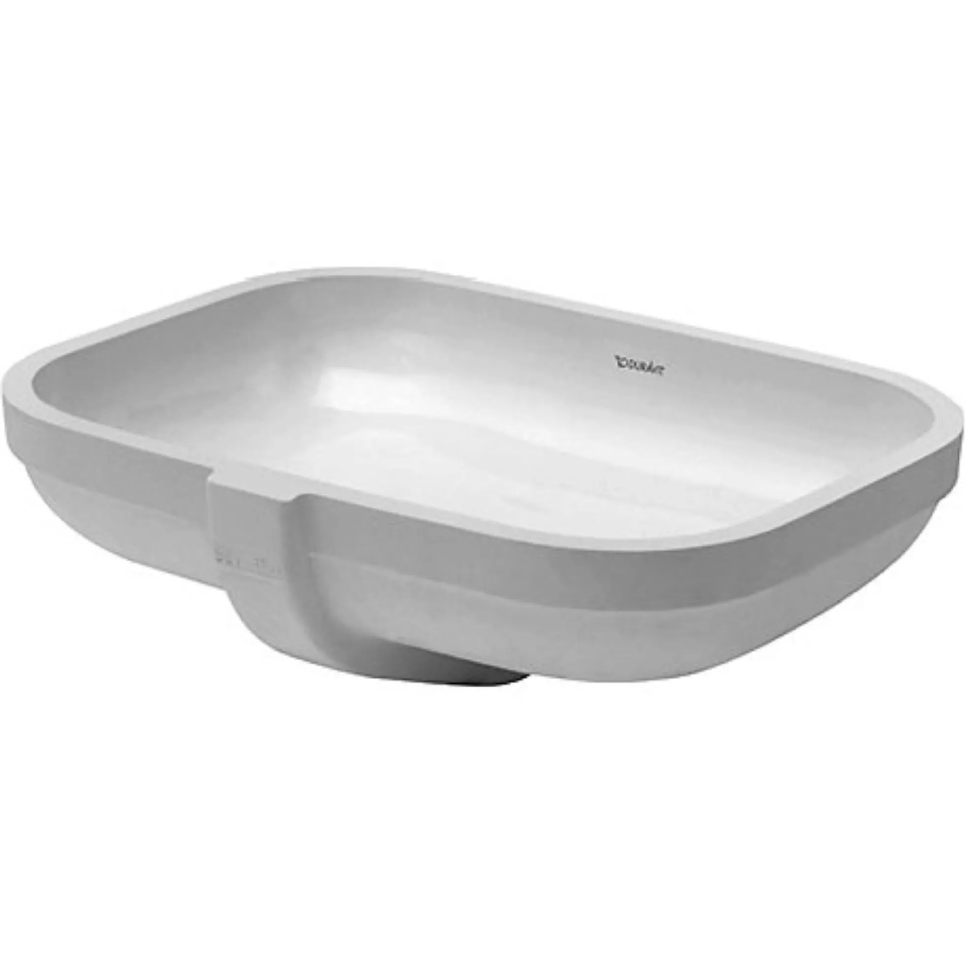 Duravit Happy D.2 vask, 48 cm, til underlimning, uden hanehul, med overløb - hvid