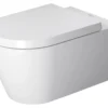 Duravit ME by Starck vægtoilet 37x57cm med åben skylle-rand, hvid mat satin, WonderGliss