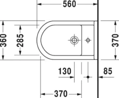 Duravit Starck 3 gulvbidet, gulvstående, med hanehul, med overløb, 360 x 560 mm, hvid