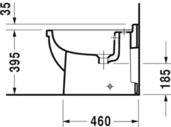 Duravit Starck 3 gulvbidet, gulvstående, med hanehul, med overløb, 360 x 560 mm, hvid