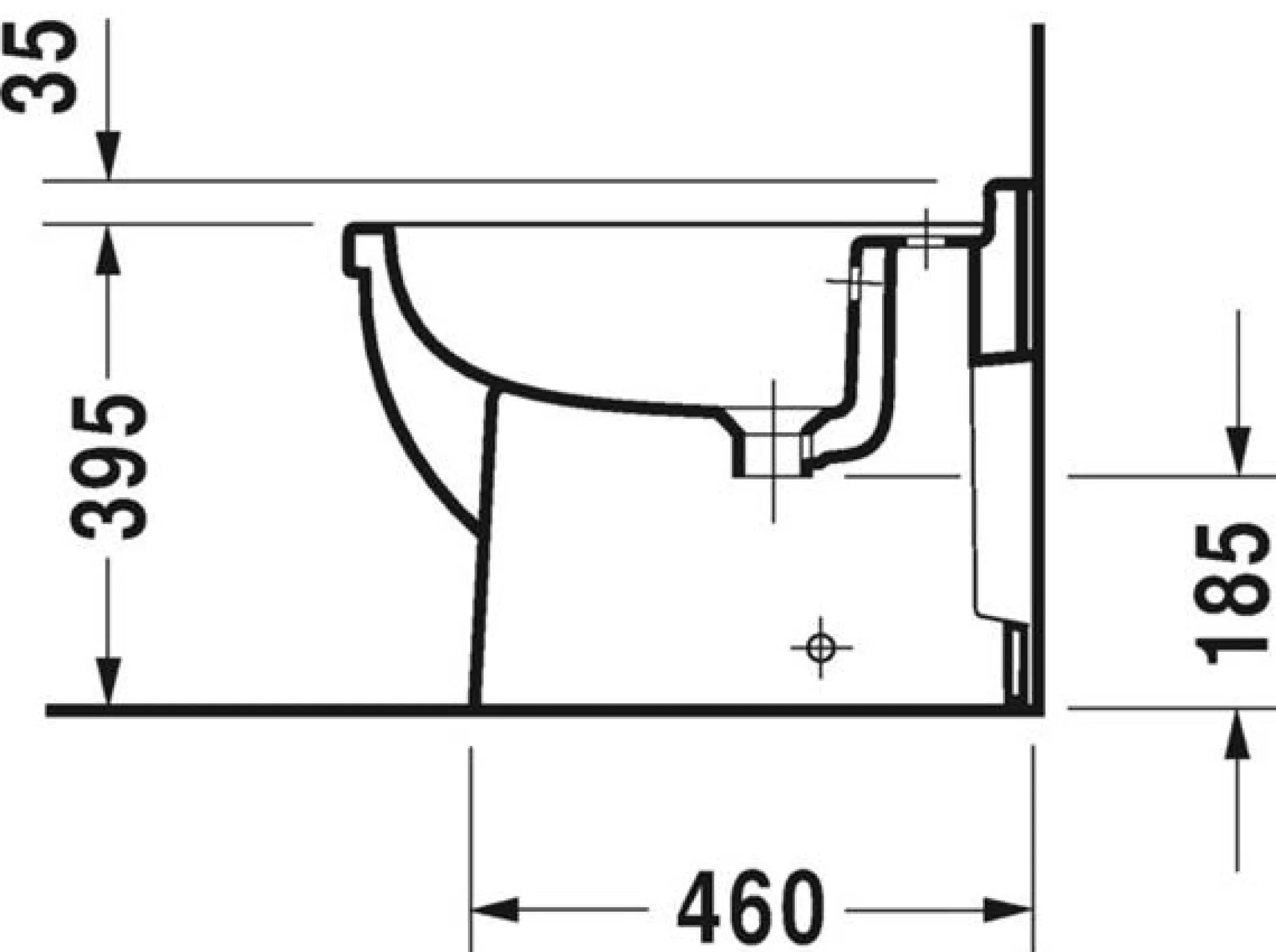 Duravit Starck 3 gulvbidet, gulvstående, med hanehul, med overløb, 360 x 560 mm, hvid