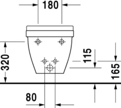 Duravit Starck 3 vægbidet, skjult montering, wondergliss
