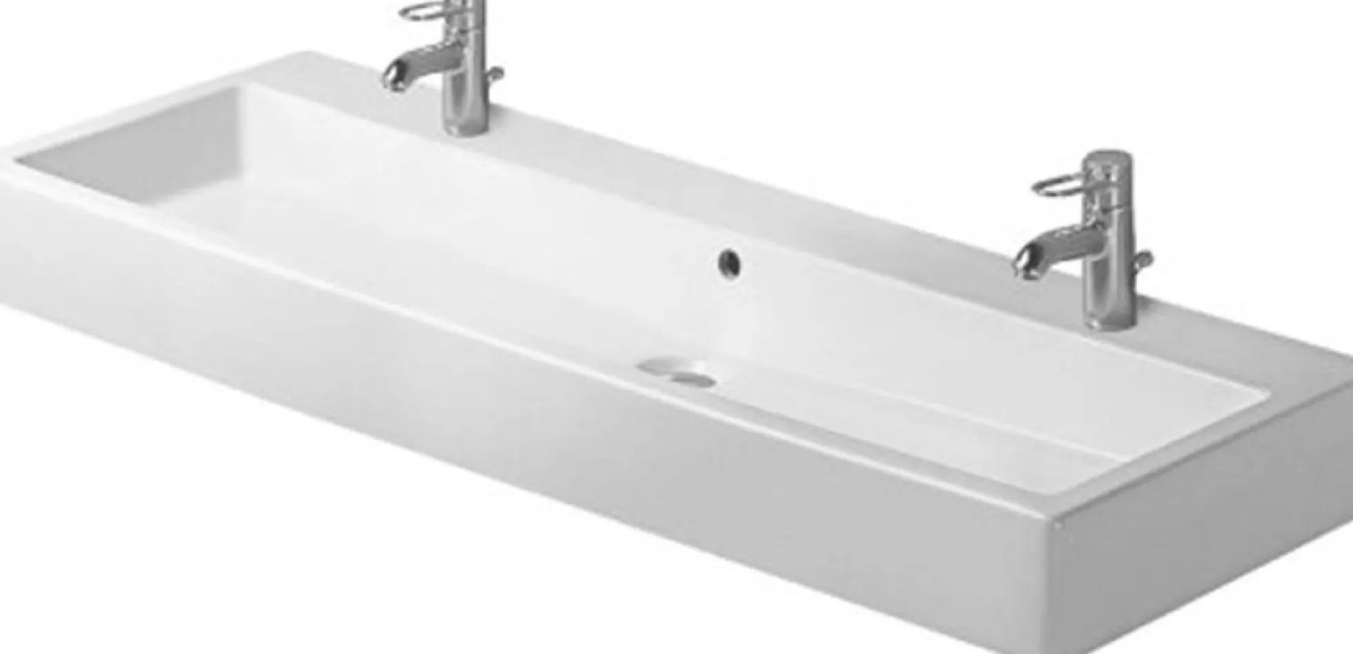 Duravit Vero håndvask, 1200 x 470 mm, hvid, med 2 hanehuller